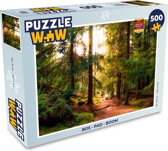 MuchoWow Puzzel Bos - Pad - Bomen - Groen - Zon - Natuur - Legpuzzel - Puzzel 500 stukjes - Sinterklaas cadeautjes - Sinterklaas voor grote kinderen