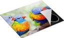 Chefcare Inductie Beschermer Vier Regenboog Lori Vogels op een Tak - 65x52 cm - Multicolor - Inductie Mat