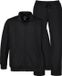 JP 1880 - Heren - Joggingpak 2-delig loungewear jasje en broek - Zwart - Maat 4XL