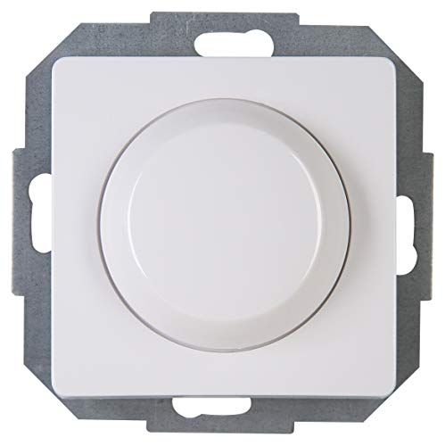 Kopp Parijs arctisch wit dimmer met drukwisselschakelaar voor LED, faseaan- en faseafsnijding