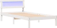 vidaXL Bedframe met hoofdeinde Wit Massief grenenhout 75 x 190 cm