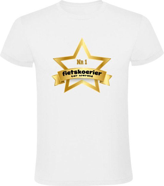 Sol's Beste Fietskoerier ter wereld Heren T-shirt - Wit - Maat M