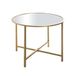 HAKU Ronde bijzettafel goud metaal spiegel 5 mm sofatafel ronde salontafel - Maat: H 45 cm x Ø 60 cm, Stijl: Art Deco