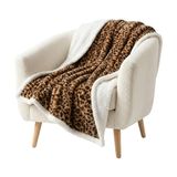 Sherpa- Lavish Home Sherpa- en fleece-deken - 127 x 152 cm, machine wasbare omkeerbare plaid - pluizige dekens voor bank, stoel of bed (luipaard)