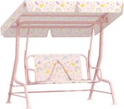 AIYAPLAY Kinder Hollywoodschaukel - Stahl, Polyester - 112L x 75B x 120H cm - Rosa