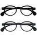 OPULIZE OCA Leesbrillen - 2-Pack - Modern Retro Rond Montuur - Zwart, Grijs - Heren Dames - Veerscharnieren - RR54-17 - +3.50