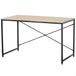 Bureau, 120x60x70 cm, plateau en bois, cadre en acier noir, stable