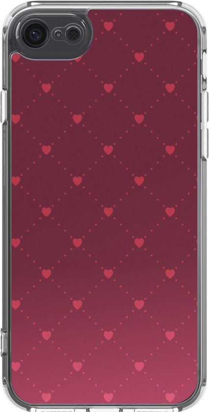 imoshion Hoesje - Geschikt voor Apple iPhone SE (2022) / SE (2020) / 8 / 7 - Design hoesje - Crush Check Coral Dust