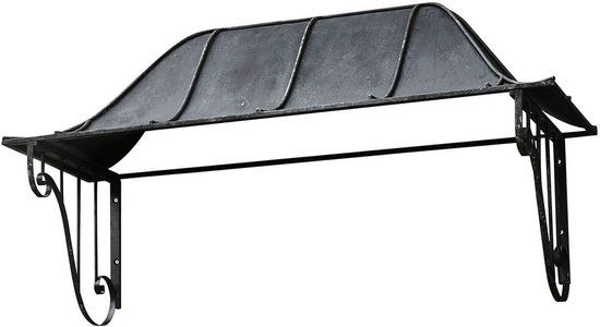 LOBERON Luifel Valendril antiekzwart Balkonscherm Metaal 38.5 x 69 cm