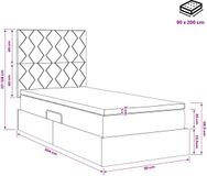 vidaXL Bed met opbergruimte en matras Donkergroen 90 x 200 cm Fluweel