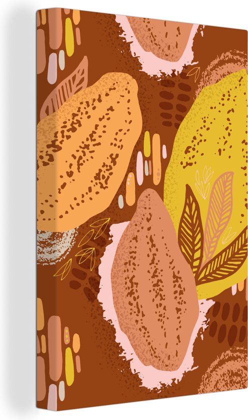 OneMillionCanvasses Canvas schilderij 120x180 cm - Abstract Cacao Patroon - Multicolor