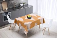 Bonamaison Tafelkleed, Anti-Mold, Sneldrogend, Waterdicht, 100% Polyester Tafellaken, Oranje, gebroken wit, 140 x 140 Cm