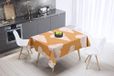 Bonamaison Tafelkleed, Anti-Mold, Sneldrogend, Waterdicht, 100% Polyester Tafellaken, Oranje, gebroken wit, 140 x 140 Cm