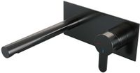 Brauer Gunmetal Edition Inbouw Wastafelmengkraan met Rechte Uitloop en Afdekplaat Model D1 Gunmetal Geborsteld PVD