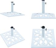 vidaXL Parasolvoet - Gietijzer - Wit - 12 kg - 49 cm