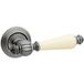 Fimet Poignée de porte MICHELLE 106P-269 en laiton & porcelaine, WC - salle de bain - fer antique - porcelaine beige