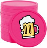 CombiCraft Biermunten / Consumptiemunten neon roze - Ø29mm enkelzijdig bedrukt - 100 stuks