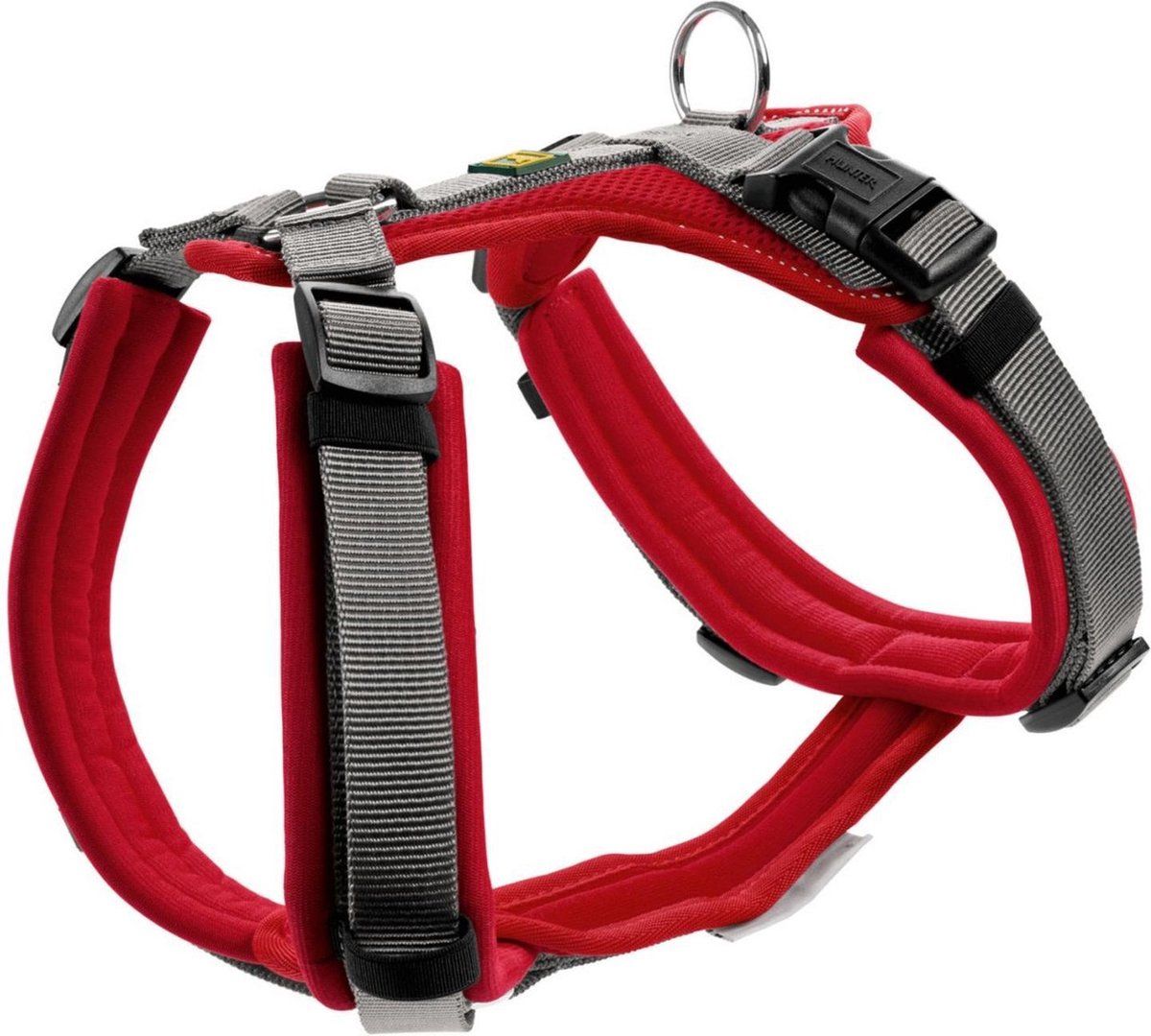 Hunter Maldon Hondentuig - Rood & Grijs - 34-49 cm