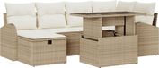vidaXL Banc de jardin avec coussin et rangement 7 pièces beige polyrotin