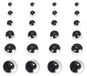 24 yeux de sécurité pour embouts, 4-12 mm, verre, blanc