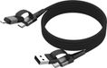 Ansmann 1700-0188 USB-kabel 1,2 m USB A/USB C naar USB C/Lightning 60W Zwart/Zilver