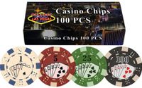 100 Welcome to Las Vegas 100 pokerchips van 11,5 gram in Gift Box