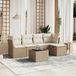 Maison Exclusive - Ensemble de meubles de jardin 6 pièces avec canapé et coussins, beige, en polyrotin