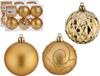 Krist+ Gedecoreerde Kerstballen - 12x Stuks - Goud - Kunststof - 6 cm