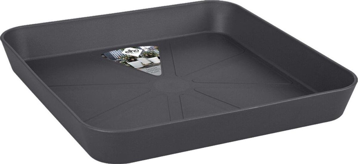 elho Loft Urban Schotel Vierkant Grijs - Plantenschotel - 22x22x3 cm