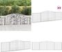 vidaXL Gabions - 9 pieces - arched - 400x30x100/120 cm - iron