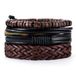 LGT JWLS Lookinggoodtoday Heren armbanden set gevlochten leer Kralen Touw Bruin Zwart