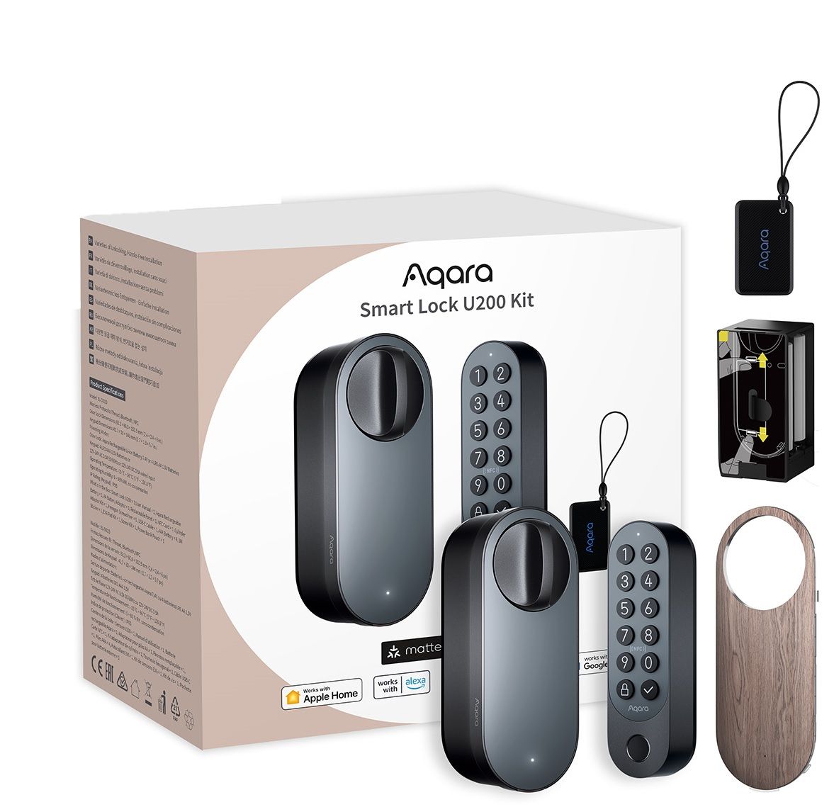 Aqara Smart Lock U200 Kit - Black - Smart Home - Alexa, Apple HomeKit