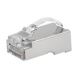ROLINE RJ45-stekker, afgeschermd, Cat.6/6A (klasse E/EA), enkelvoudige doorvoer, voor massieve/soepele draad, 10 stuks