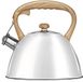 Smile Fluitketel 3 Liter RVS met Beukenhout Wit