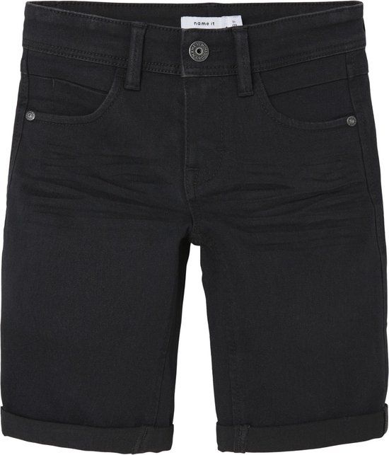 NAME IT NKMSILAS Slim Fit Denim Shorts - Boys - Size 122 - Black Denim