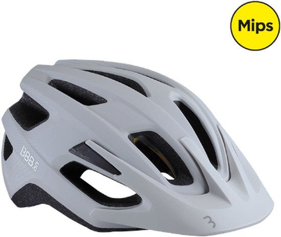 BBB Cycling Dune MIPS 2.0 Fietshelm - Unisex - Race/MTB - Mat Grijs/Wit - Maat L