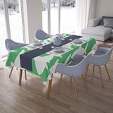 Bonamaison Tafelkleed, Anti-Mold, Sneldrogend, Waterdicht, 100% Polyester Tafellaken, Petroleum Groen, Wit, 140 x 200 Cm