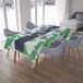 Bonamaison Tafelkleed, Anti-Mold, Sneldrogend, Waterdicht, 100% Polyester Tafellaken, Petroleum Groen, Wit, 140 x 200 Cm