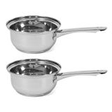 Gerimport Steelpan Manhatten - 2x - D16 cm - 2L - sauspan/juspan - verschillende warmebronnen