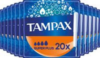 Tampax Super Plus - Tampons - Met Kartonnen Inbrenghuls - Voordeelverpakking 12 x 20 Stuks