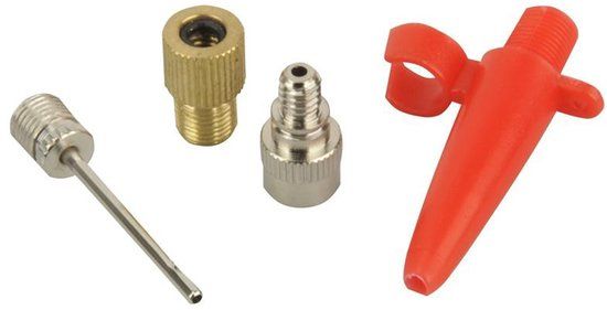 Fischer MTS MarkenTechnikService Fietspompadapterset, 4-delig, Rood/Zilver/Goud