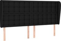 VidaXL Hoofdbord met randen 203x23x118/128 cm stof zwart