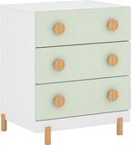 en.casa Kindercommode Vaarentaa met 3 lades 55x41x66 cm mintgroen