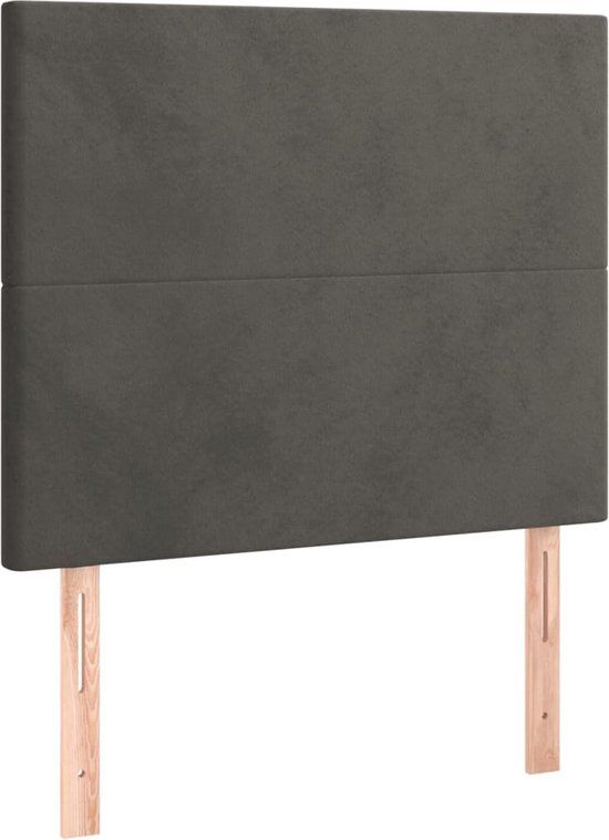 vidaXL Hoofdbord - Donkergrijs - 90x5x118/128 cm - Fluweel
