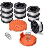 Bobine voor grastrimmer van draadtrimmer vervangingsdraad AF-100-3ZP - Set van 8 bobines + 2 hoezen
