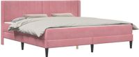 vidaXL Bedframe met matras met hoofdeinde Roze 200 x 200 cm Fluweel