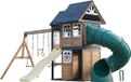 AXI Noud Speeltoestel met Speelhuis, Schommels, Trapeze, Klimwand – Met Bank – Crème Glijbaan – Met Buisglijbaan - FSC 100% hout – Speeltoestel pour le jardin / extérieur
