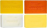 Le Chatelard 1802 Set Marseille zeep 4 x 100 gram - Thym, Citroen, Abrikoos, Lelietjes van Dalen, Citroen