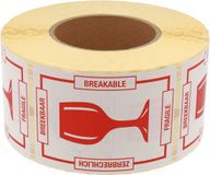 DULA Waarschuwingsetiket Breekbaar Rood 74x105 mm - Kern 76mm - 1000 per rol