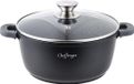 Cheffinger 24cm Braadpan / Kookpot - CF-DC24 - Zwart - Gietaluminium - Met Deksel